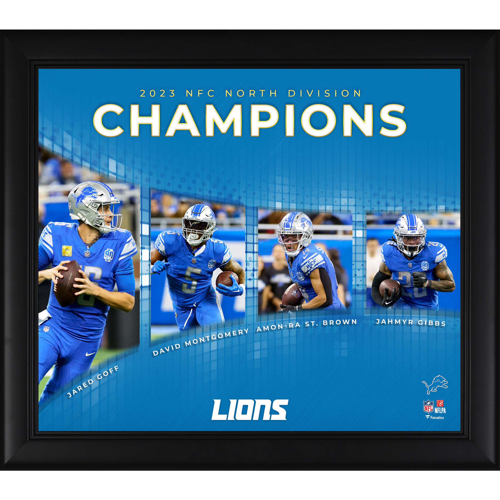 Detroit Lions 2023 NFC North Division Champions Collage, 15 x 17 Zoll