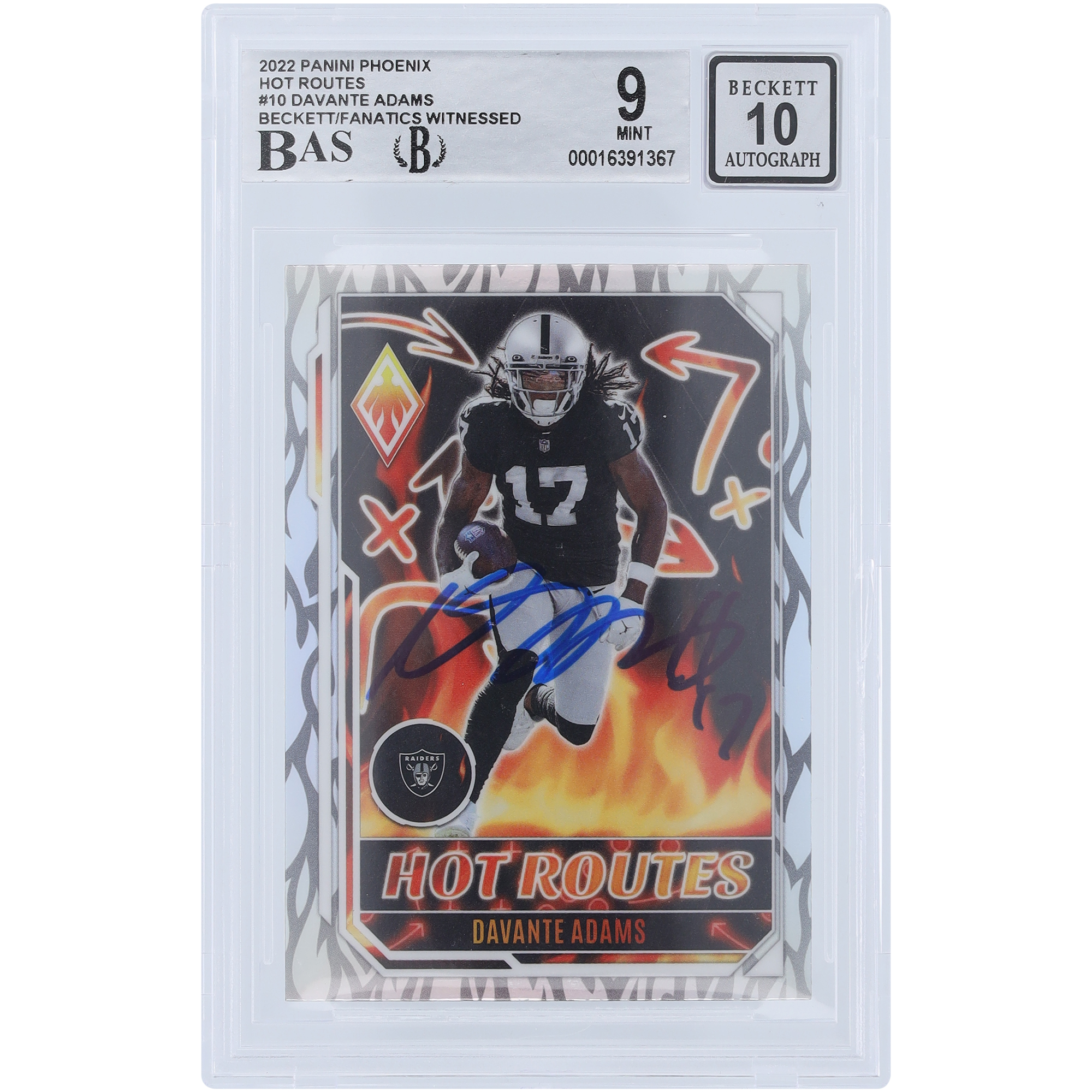 Davante Adams Las Vegas Raiders signierte 2022 Panini Phoenix Hot Routes #HR-10 Beckett Fanatics bezeugte authentifizierte 9/10 Karte