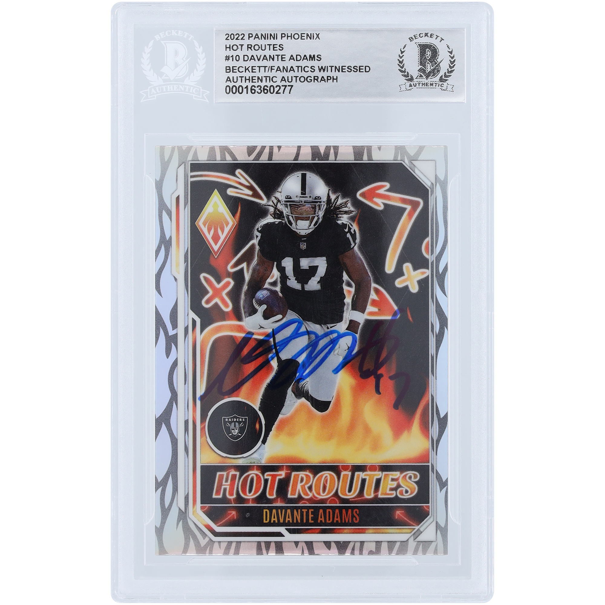 Davante Adams Las Vegas Raiders signierte 2022 Panini Phoenix Hot Routes #HR-10 Beckett Fanatics bezeugte authentifizierte Karte