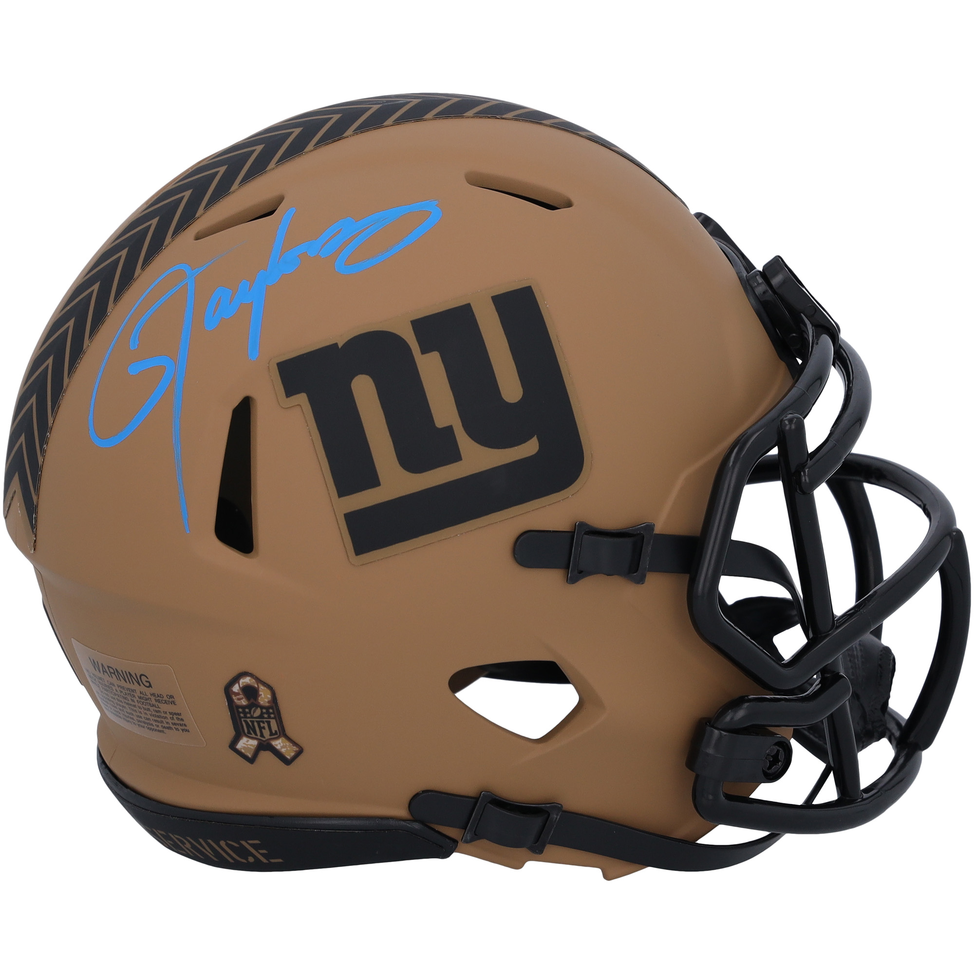 Lawrence Taylor New York Giants signierter Riddell 2023 Salute to Service Speed ​​Mini-Helm