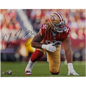 Autogrammfoto von Chase Young, San Francisco 49ers, 16 x 20 Zoll, Pre-Snap