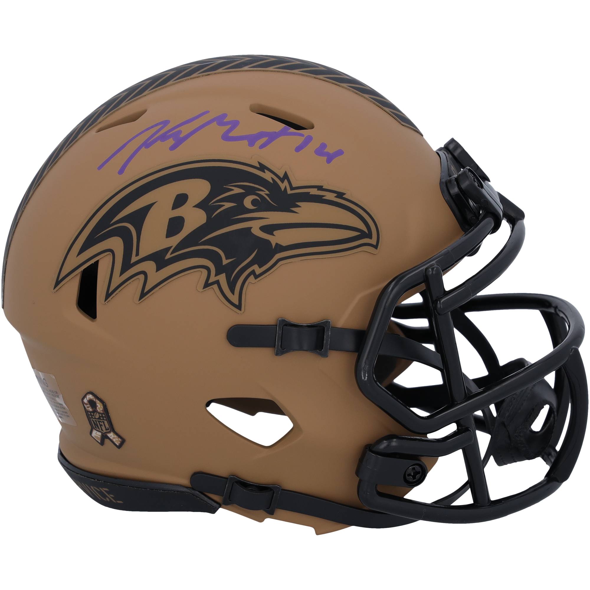 Kyle Hamilton Baltimore Ravens signierter 2023 Salute to Service Speed ​​Mini-Helm