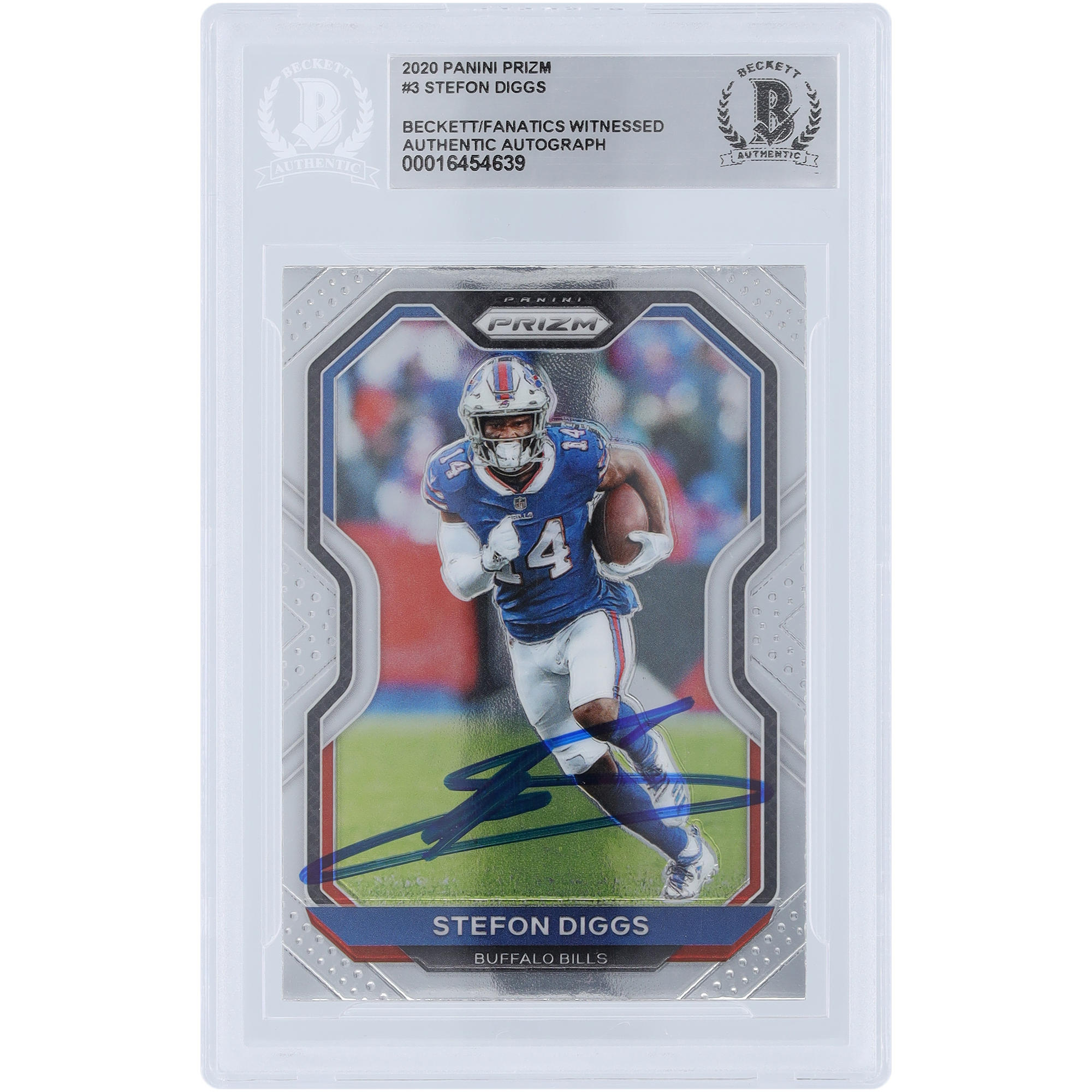 Stefon Diggs Buffalo Bills signierte 2020 Panini Prizm #3 Beckett Fanatics bezeugte authentifizierte Karte