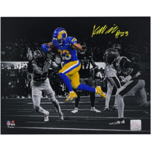 Kyren Williams, Los Angeles Rams, signiertes 11 x 14 Zoll großes Touchdown-Spotlight-Foto