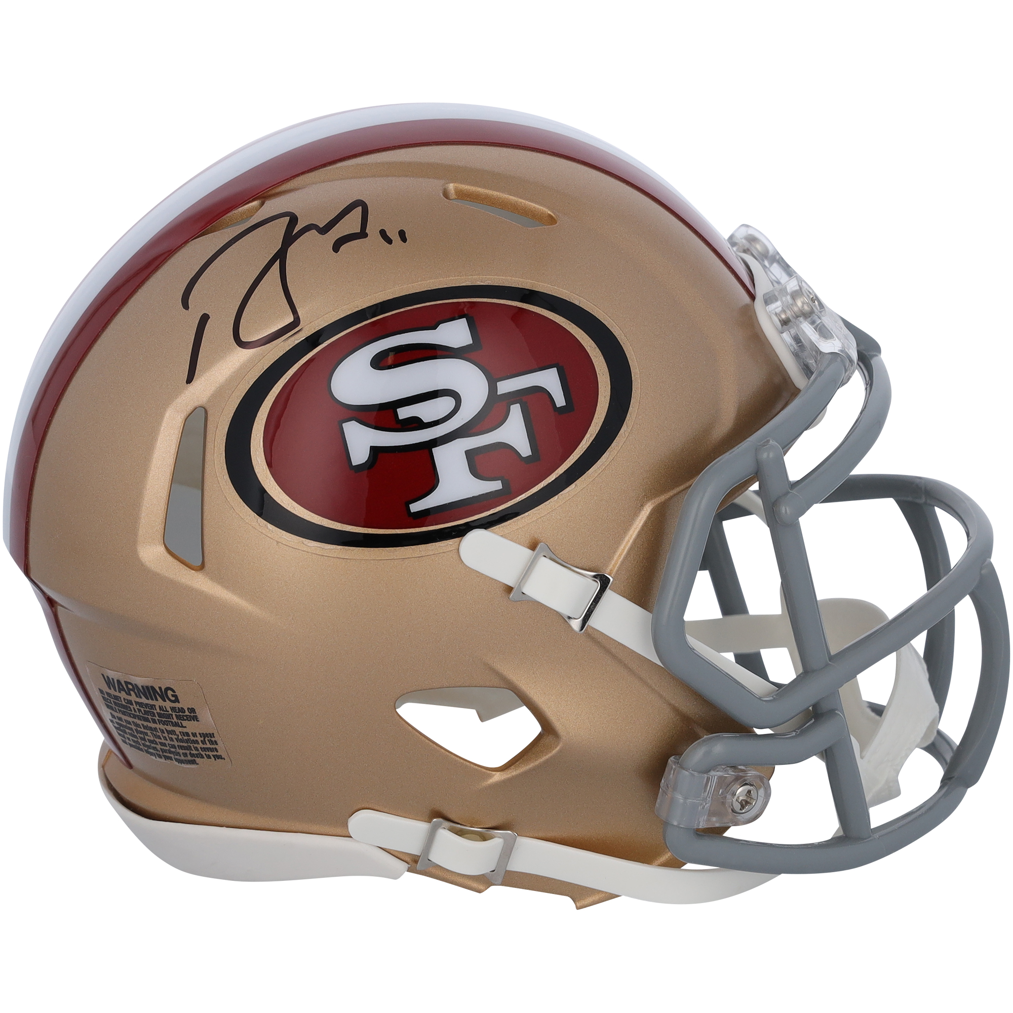 Von Brandon Aiyuk signierter Speed-Mini-Helm der San Francisco 49ers