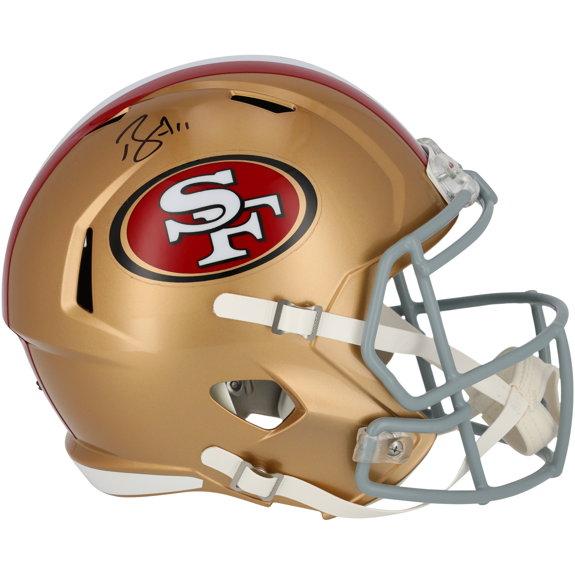 Von Brandon Aiyuk signierter San Francisco 49ers-Helm „Faithful to the Bay Speed ​​Replica“