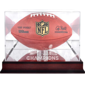 Kansas City Chiefs Super Bowl LVIII Champions Mahagoni Football Logo Vitrine