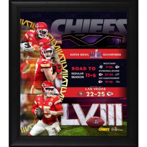 Kansas City Chiefs Super Bowl LVIII Champions Gerahmt 15″ x 17″ Road to the Super Bowl Collage