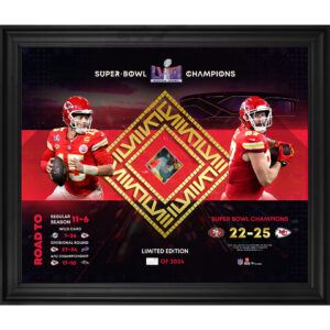 Kansas City Chiefs Super Bowl LVIII Champions Gerahmte 20″ x 24″ Collage mit beim Spiel verwendetem Konfetti – Limitierte Auflage von 2024