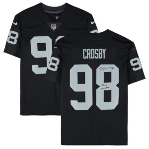 Von Maxx Crosby signiertes schwarzes Nike-Limited-Trikot der Las Vegas Raiders mit der Aufschrift „The Condor“