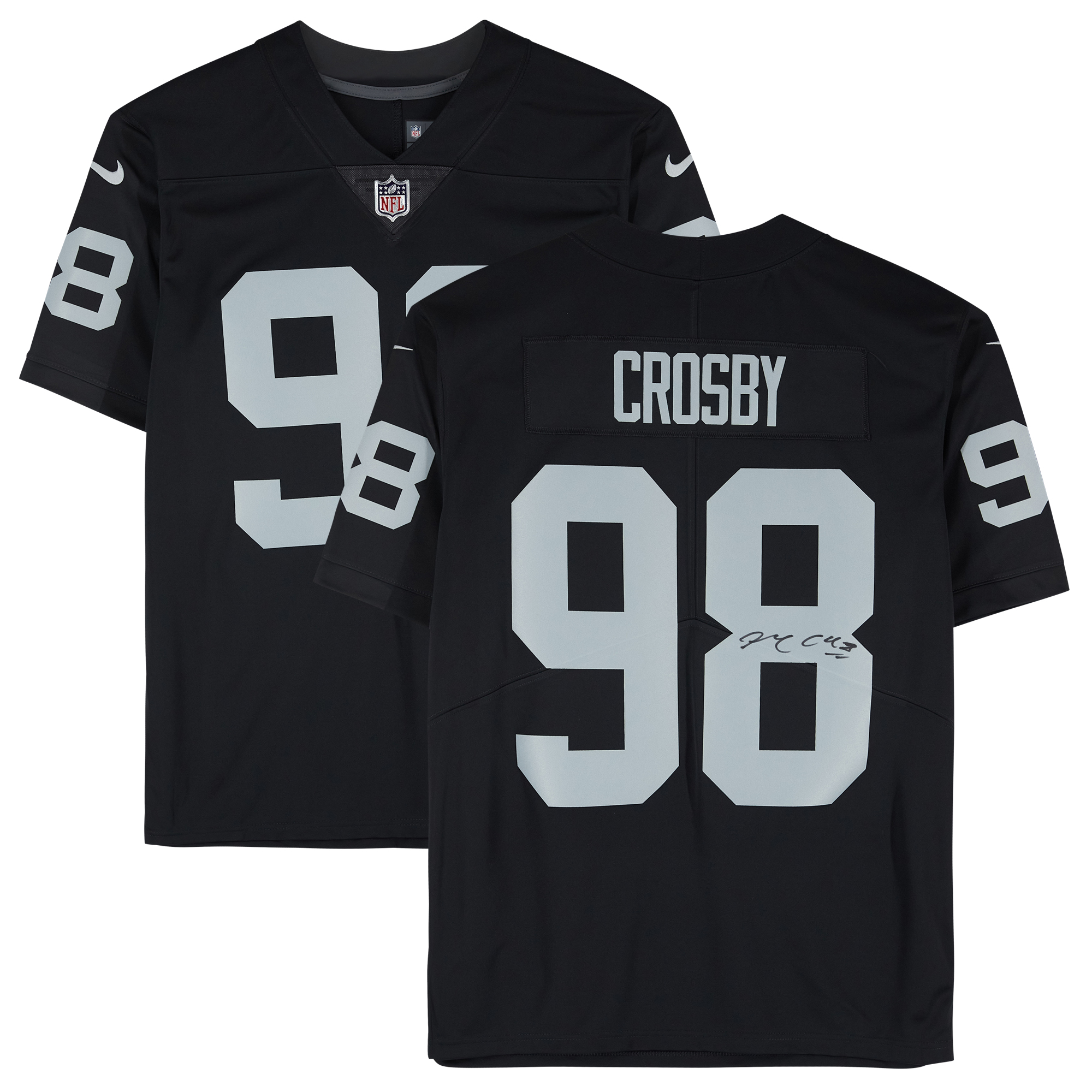 Maxx Crosby – Signiertes schwarzes Nike-Limited-Trikot der Las Vegas Raiders