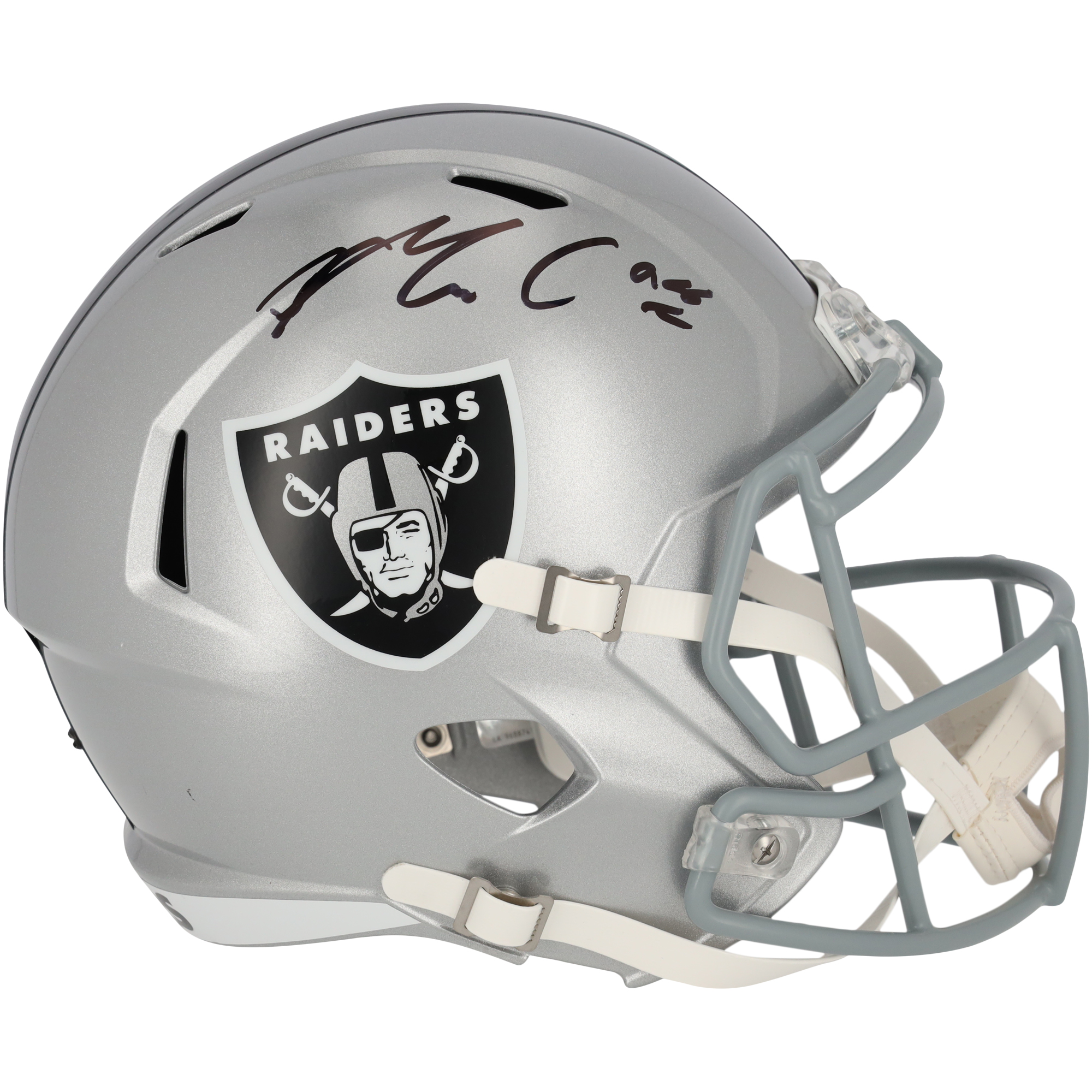 Maxx Crosby Las Vegas Raiders signierter Riddell Speed-Replika-Helm