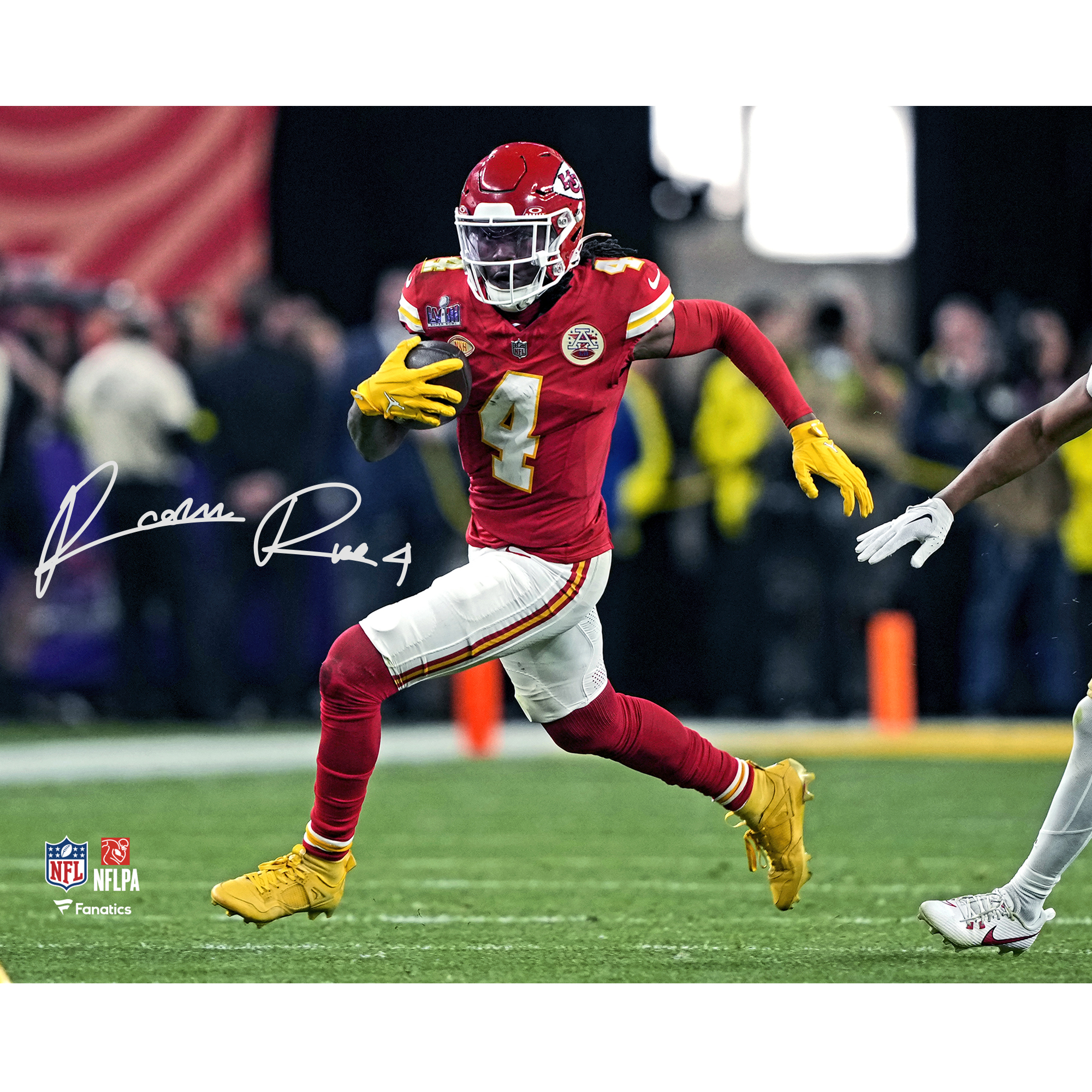 Von Rashee Rice signiertes Foto der Kansas City Chiefs, Super Bowl LVIII-Sieger, 20,3 x 25,4 cm