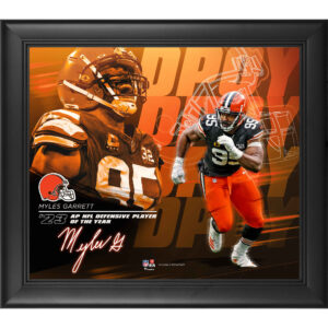 Myles Garrett Cleveland Browns 2023 NFL Defensivspieler des Jahres 15″ x 17″ Collage