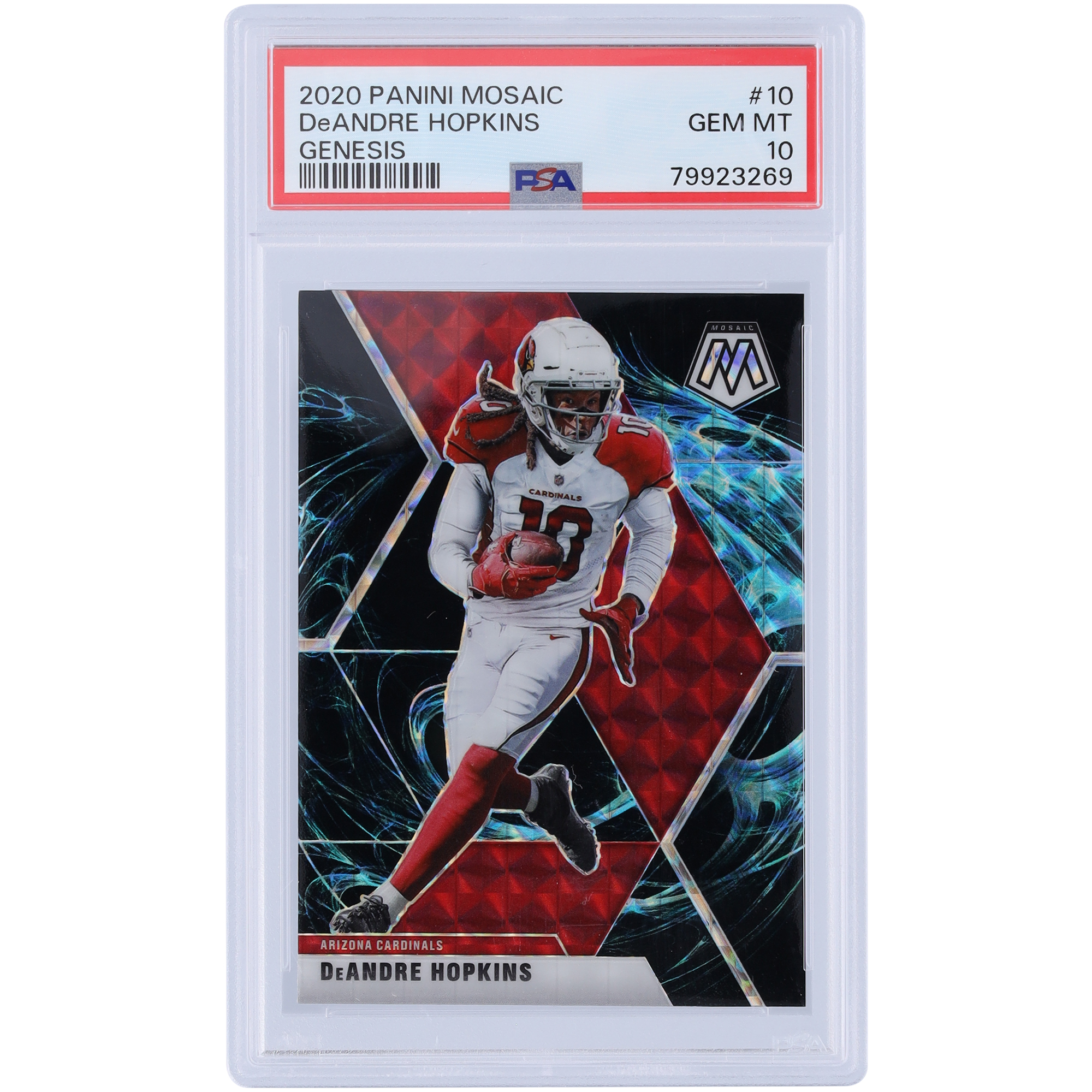 DeAndre Hopkins Arizona Cardinals 2020 Panini Mosaic Genesis Prizm #10 PSA authentifizierte 10er-Karte