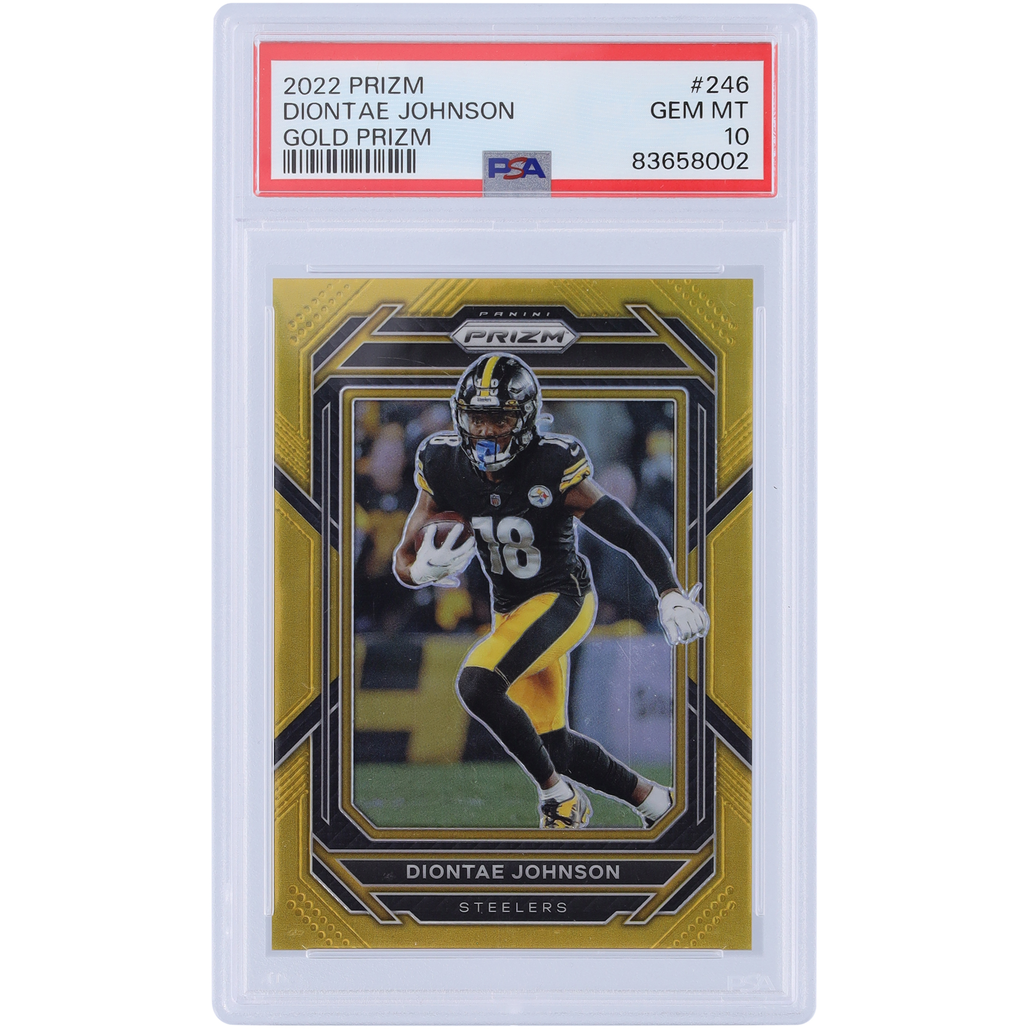 Diontae Johnson Pittsburgh Steelers 2022 Panini Prizm Gold Prizm #246 #6/10 PSA authentifizierte 10er-Karte