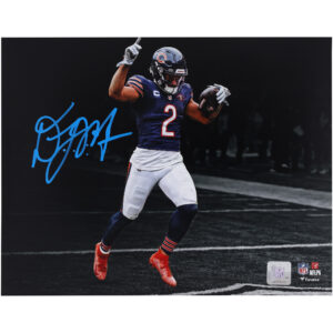 DJ Moore, Chicago Bears, signiertes 11 x 14 Zoll Endzone Celebration Spotlight-Foto