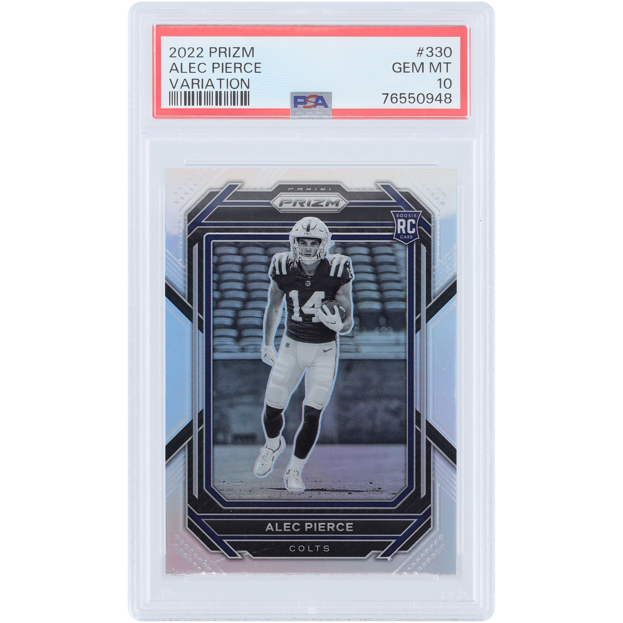 Alec Pierce Indianapolis Colts 2022 Panini Prizm Variation #330 PSA authentifizierte 10 Rookie-Karte