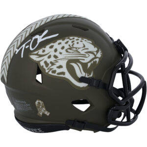 Trevor Lawrence Jacksonville Jaguars signierter Riddell 2022 Salute To Service Speed ​​Minihelm – Signiert in Weiß