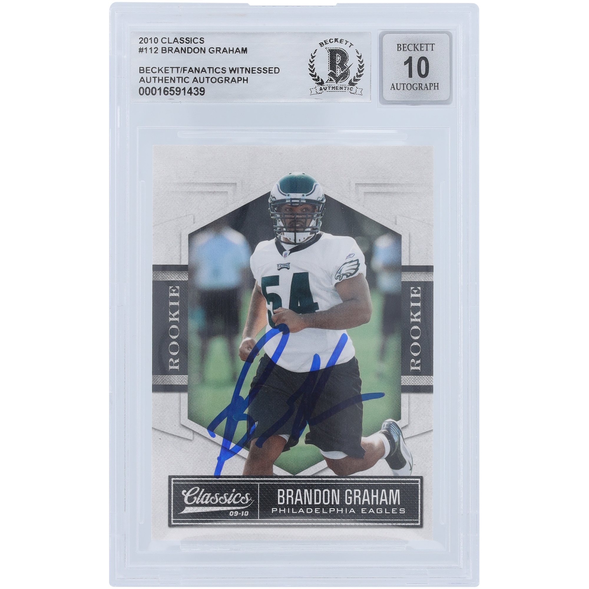 Brandon Graham Philadelphia Eagles signiert 2010 Panini Classics #112 #/999 Beckett Fanatics bezeugt authentifiziert 10 Rookie-Karte