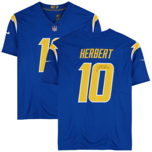 Justin Herbert – Los Angeles Chargers – Signiertes Nike Royal Vapor F.U.S.E Limited-Trikot