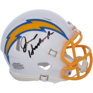 Jim Harbaugh, Los Angeles Chargers – signierter Riddell White Speed ​​Mini-Helm