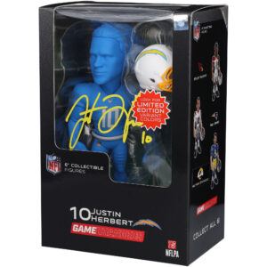 Justin Herbert, Los Angeles Chargers, signierte GameChangers Serie 3, blaue 6-Zoll-Figur