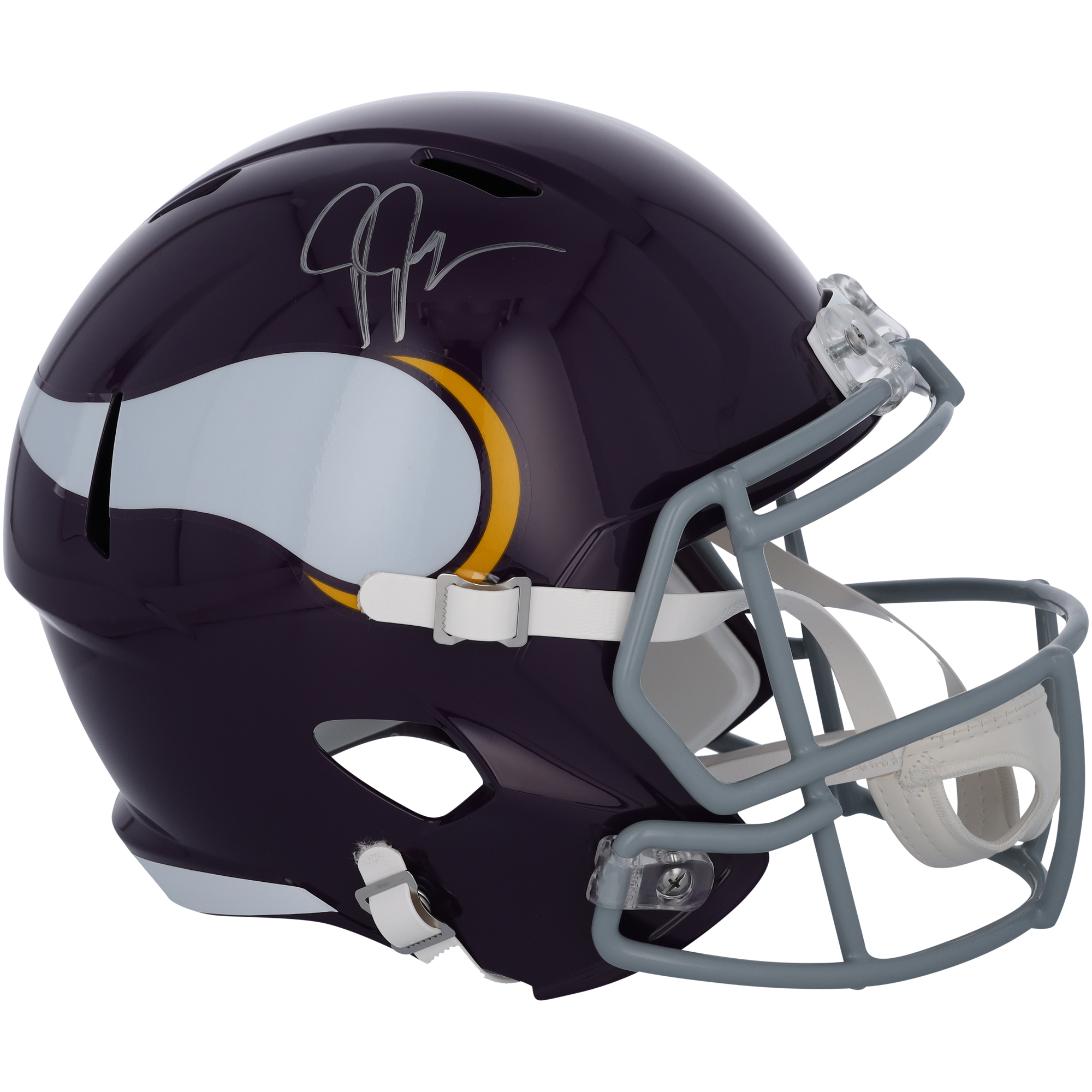 Justin Jefferson Minnesota Vikings signierter 1961-79 Throwback Speed ​​Replica-Helm