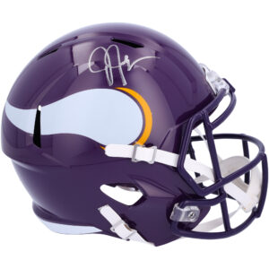 Justin Jefferson Minnesota Vikings signierter 1983-2001 Throwback Speed ​​Replica-Helm