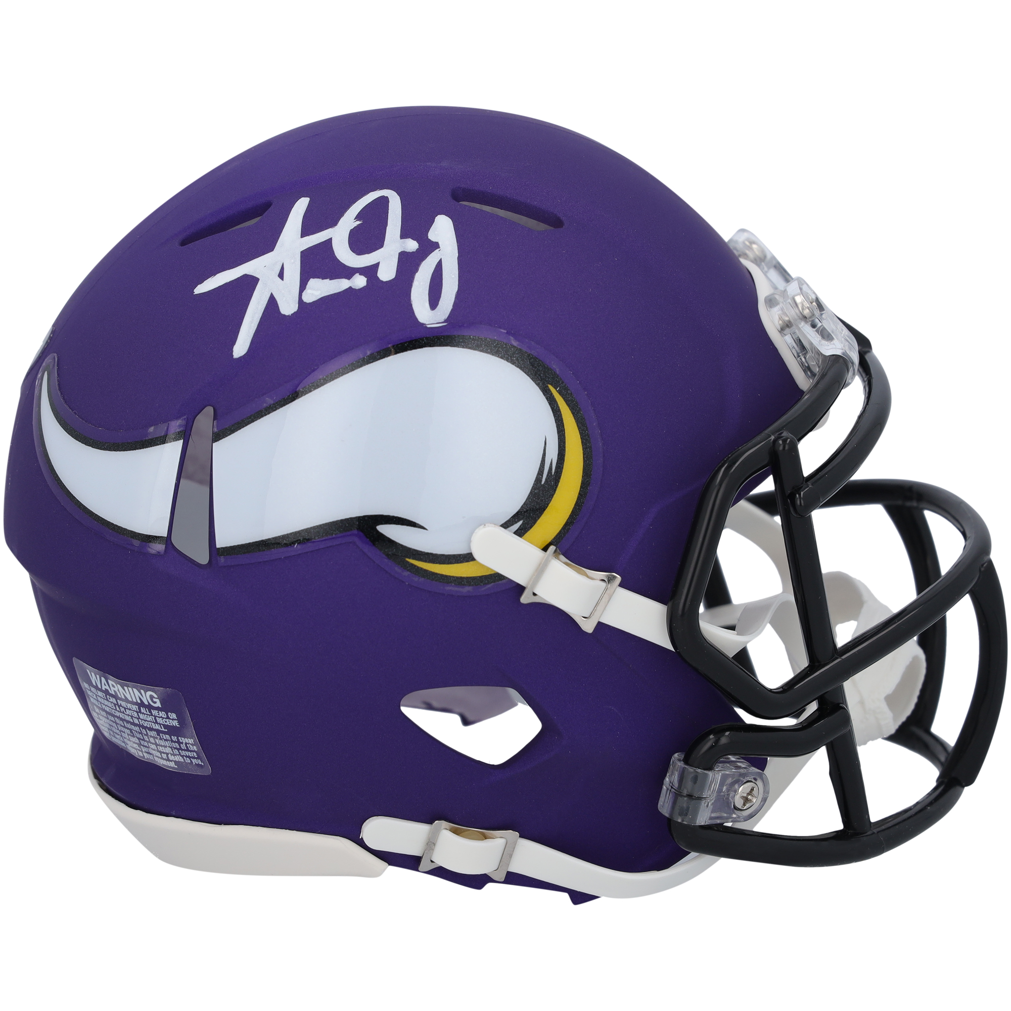 Signierter Speed-Mini-Helm von Aaron Jones, Minnesota Vikings