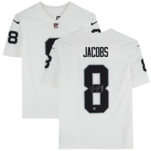 Josh Jacobs – signiertes weißes Nike-Limited-Trikot der Las Vegas Raiders