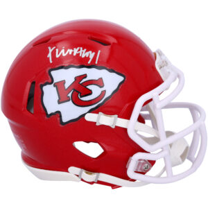 Xavier Worthy Kansas City Chiefs signierter 2024 NFL Draft Erstrunden-Pick Riddell Speed ​​Mini Helm