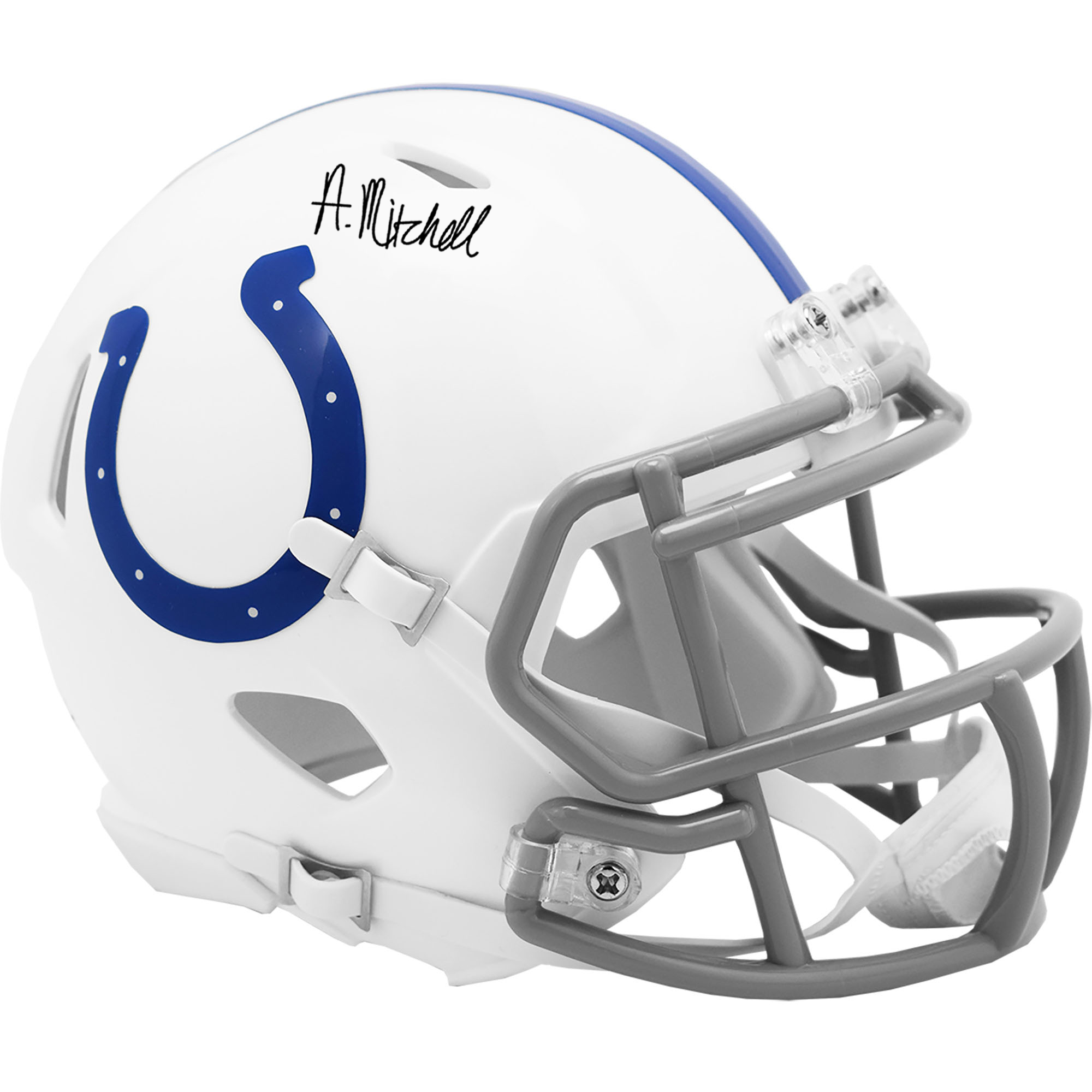 Adonai Mitchell Indianapolis Colts signierter 2024 NFL Draft Erstrunden-Pick Riddell Speed ​​Mini Helm