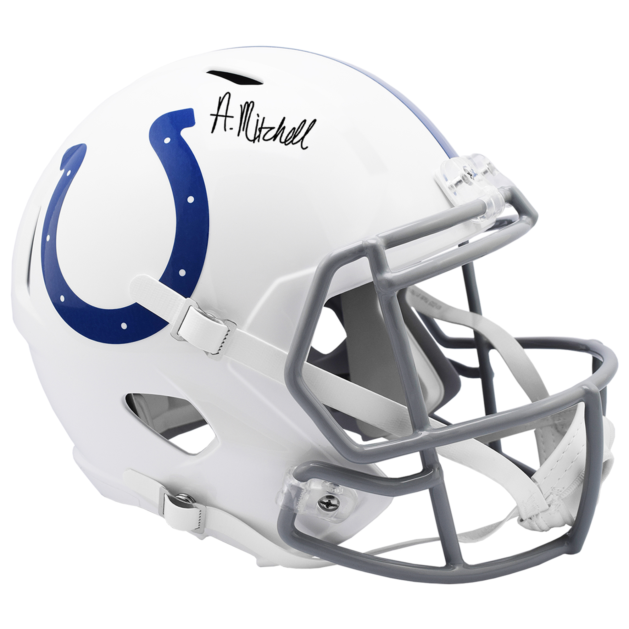 Adonai Mitchell Indianapolis Colts signierter 2024 NFL Draft Erstrunden-Pick Riddell Speed ​​Replica Helm