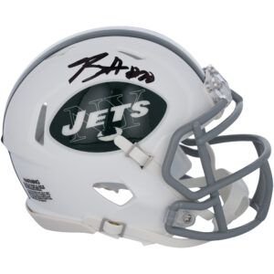 Breece Hall New York Jets signierter Throwback 1965-77 Speed ​​Mini-Helm