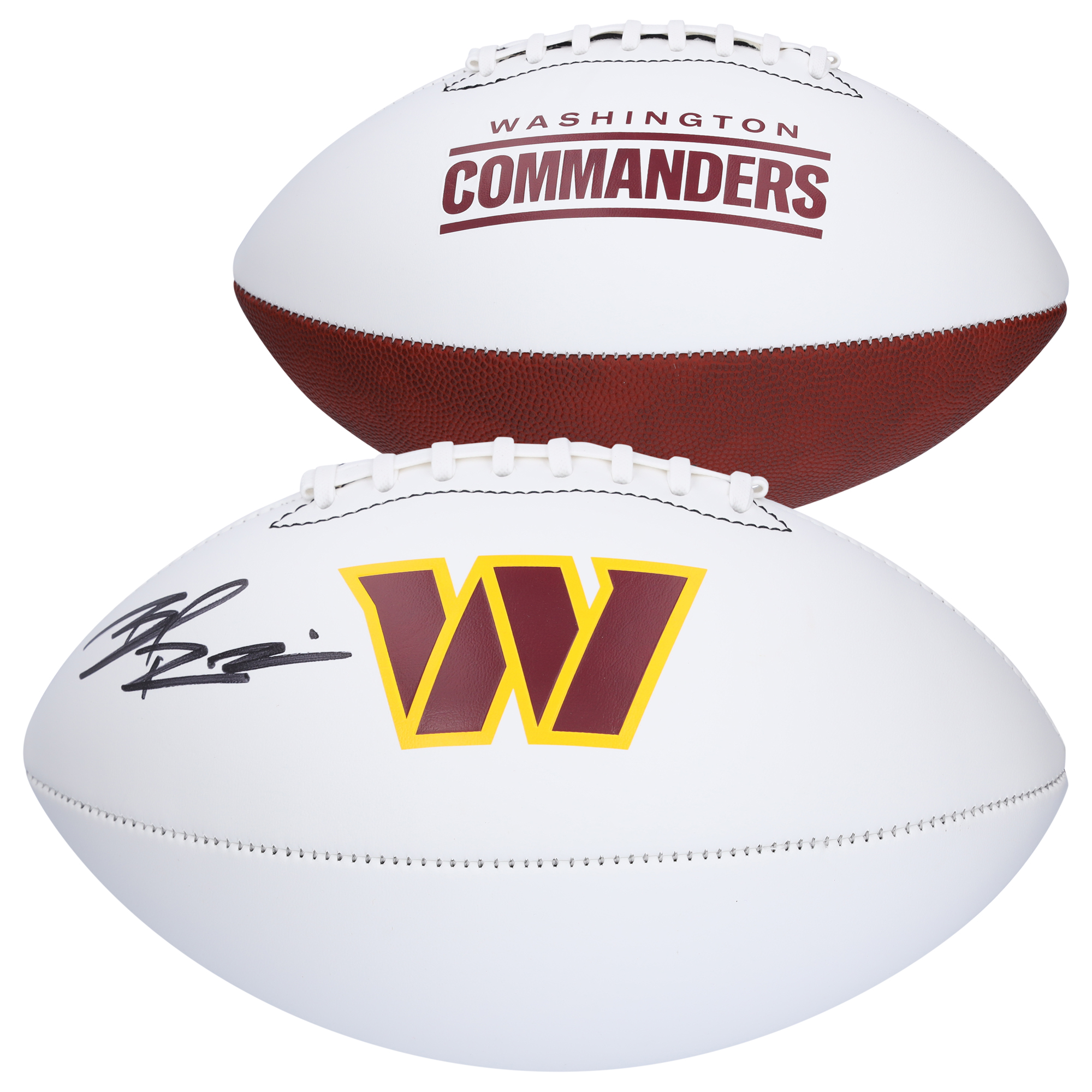 Brian Robinson Jr. Washington Commanders signierter Franklin White Panel Football