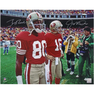 Signiertes Foto von Joe Montana und Jerry Rice von den San Francisco 49ers, 16 x 20 Zoll