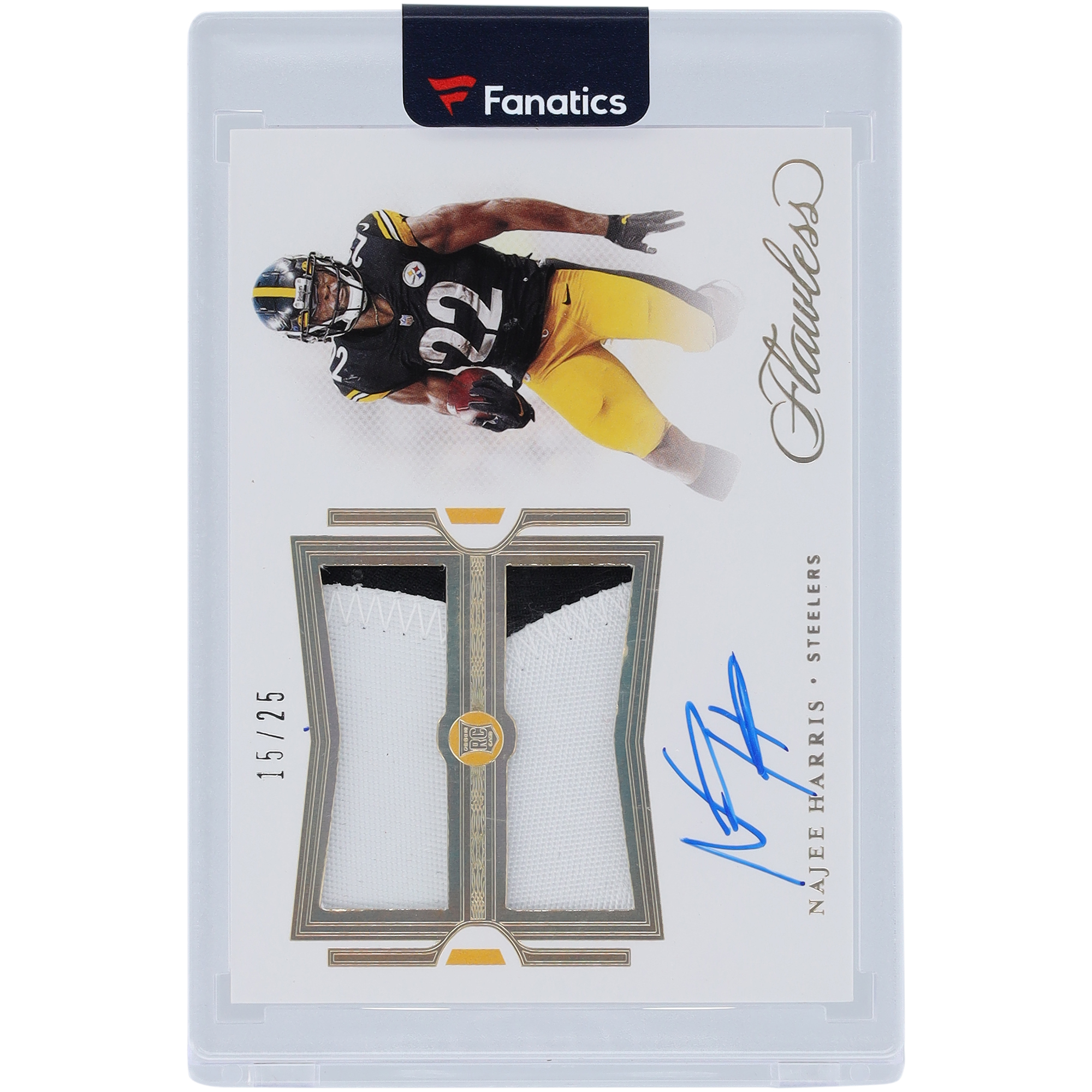 Najee Harris Pittsburgh Steelers signierte 2021 Panini Flawless Dual Relic Gold #RDPA-NHA #15/25 Rookie-Karte