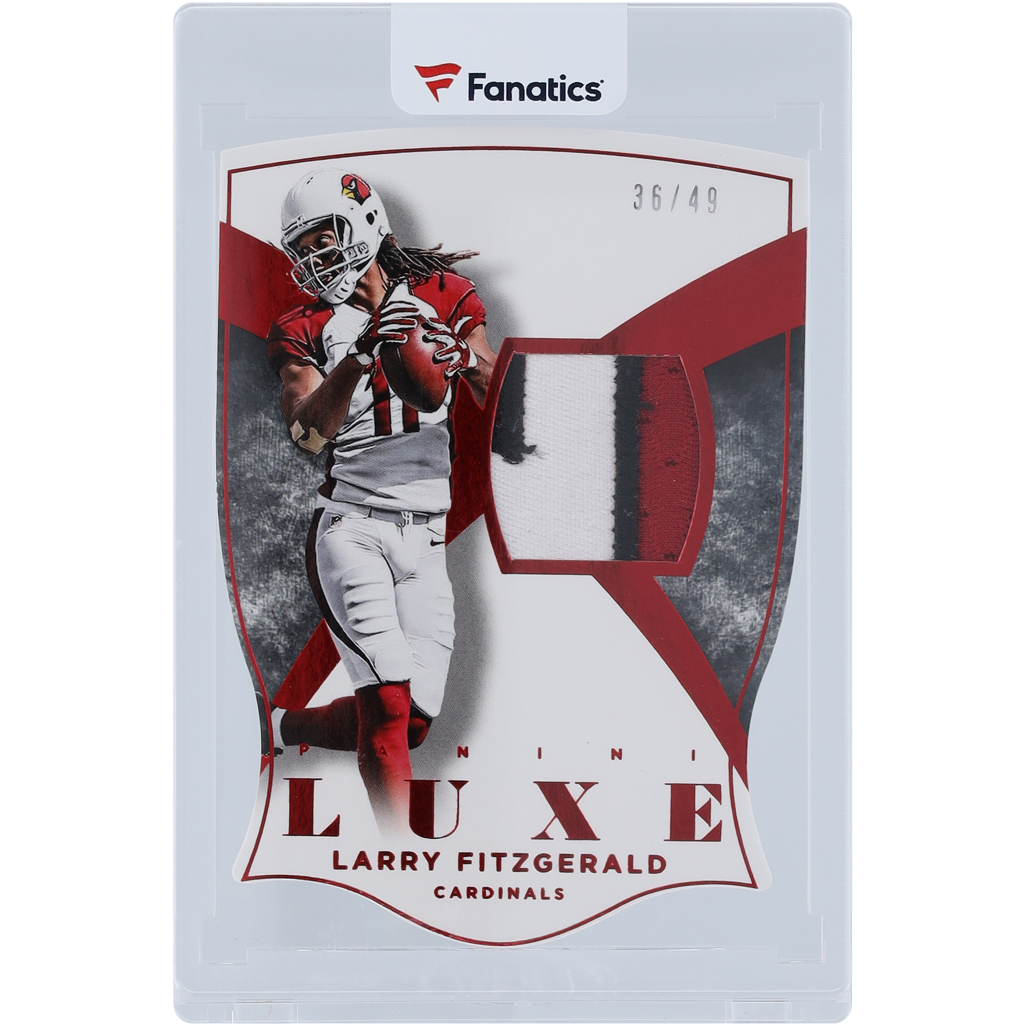 Larry Fitzgerald Arizona Cardinals 2015 Panini Luxe 3-Farben-Spiel gebrauchte Relic #51 #36/49 Karte