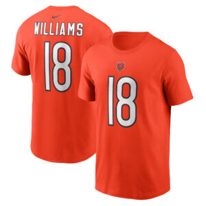 Herren Nike Caleb Williams Orange Chicago Bears 2024 NFL Draft Erstrunden-Pick Fuse Name & Nummer T-Shirt