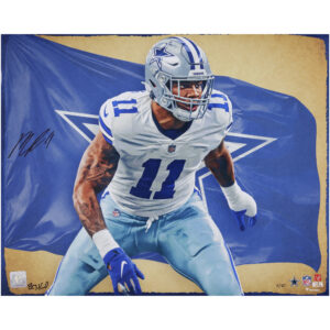 Micah Parsons Dallas Cowboys Autogramm-Fotodruck, 40,6 x 50,8 cm – Kunst von Brian Konnick – Limitierte Auflage Nr. 11