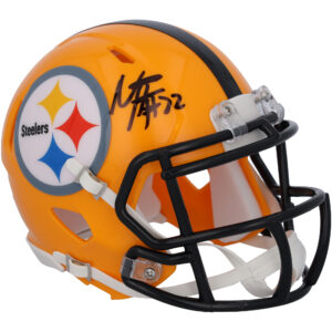 Von Najee Harris signierter goldener Throwback Speed ​​Mini-Helm der Pittsburgh Steelers
