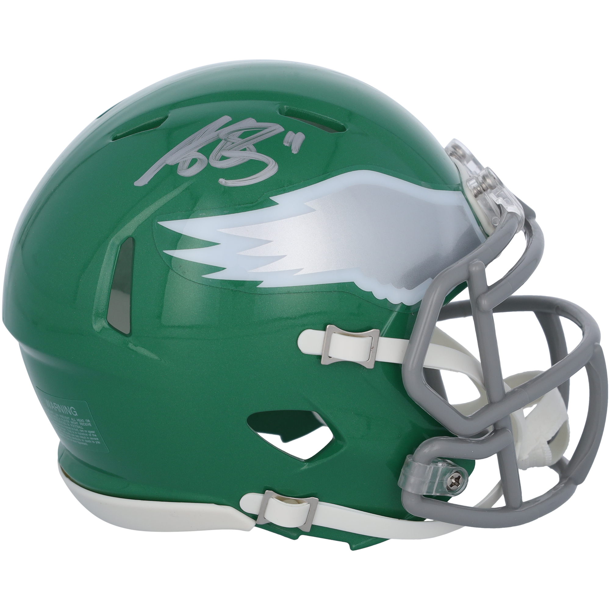 A.J. Brown Philadelphia Eagles signierter Throwback Kelly Green Speed ​​Mini-Helm