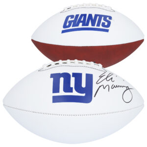 Signierter Franklin White Panel Football von Eli Manning, New York Giants