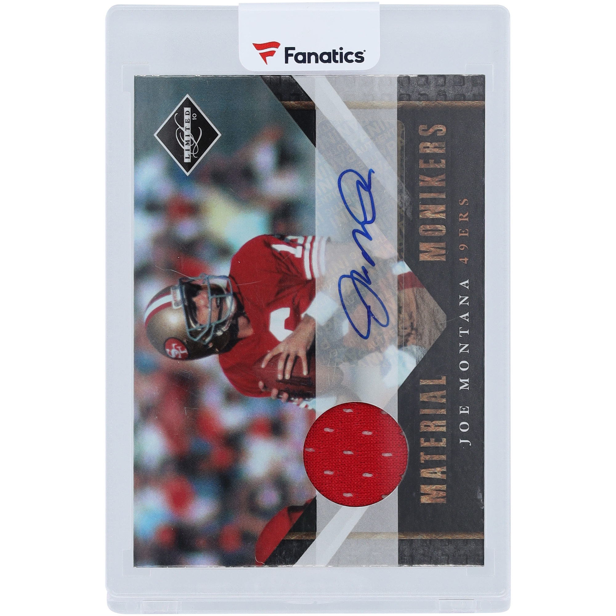 Joe Montana San Francisco 49ers signierte 2010 Panini Limited Relic #27 #40/50 Karte