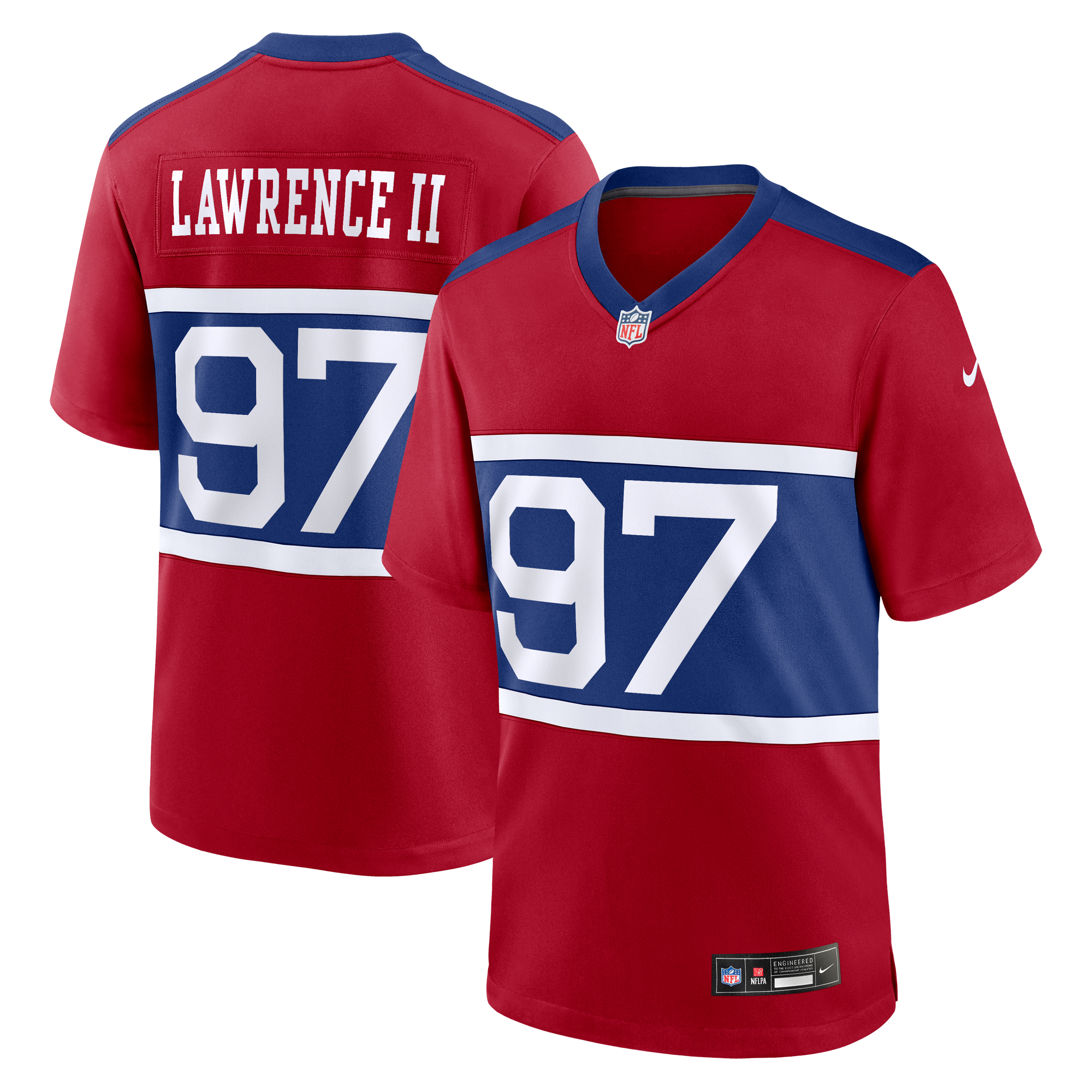 New York Giants Nike Secondary Throwback Alternate – Rot – Dexter Lawrence II – Herren