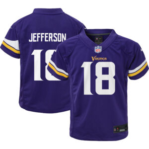 Lilafarbenes Nike-Spieltrikot mit Justin Jefferson für Kleinkinder in Minnesota Vikings