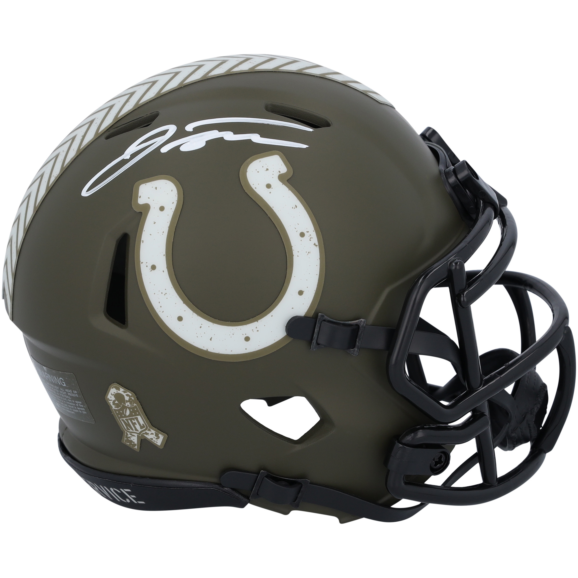 Jonathan Taylor Indianapolis Colts signierter Riddell 2022 Salute To Service Speed ​​Mini-Helm