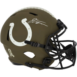 Jonathan Taylor Indianapolis Colts signierter Riddell 2022 Salute To Service Speed ​​Replica-Helm