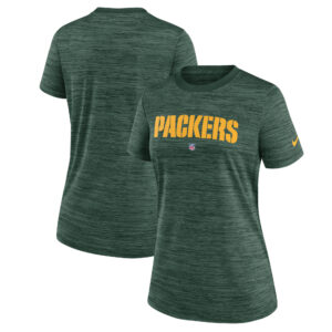 Nike Green Green Bay Packers Sideline Velocity Performance-T-Shirt für Damen